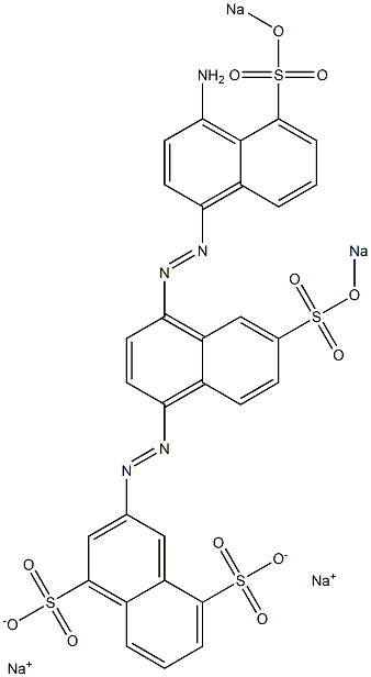 3-[4-[4-Amino-5-(sodiosulfo)-1-naphtylazo]-6-(sodiosulfo)-1-naphtylazo]-1,5-naphthalenedisulfonic acid disodium salt Struktur