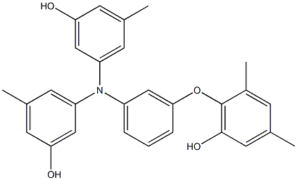 N,N-Bis(3-hydroxy-5-methylphenyl)-3-(6-hydroxy-2,4-dimethylphenoxy)benzenamine Struktur