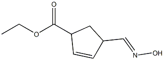 3-[(Hydroxyimino)methyl]cyclopenta-4-ene-1-carboxylic acid ethyl ester Struktur