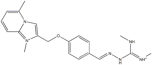 1,5-Dimethyl-2-[4-[2-[methyliminio(methylamino)methyl]hydrazonomethyl]phenoxymethyl]imidazo[1,2-a]pyridin-1-ium Struktur