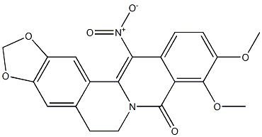 5,6-Dihydro-9,10-dimethoxy-13-nitro-8H-benzo[g]-1,3-benzodioxolo[5,6-a]quinolizin-8-one Struktur