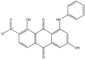 1-Anilino-3,8-dihydroxy-7-nitroanthraquinone Struktur