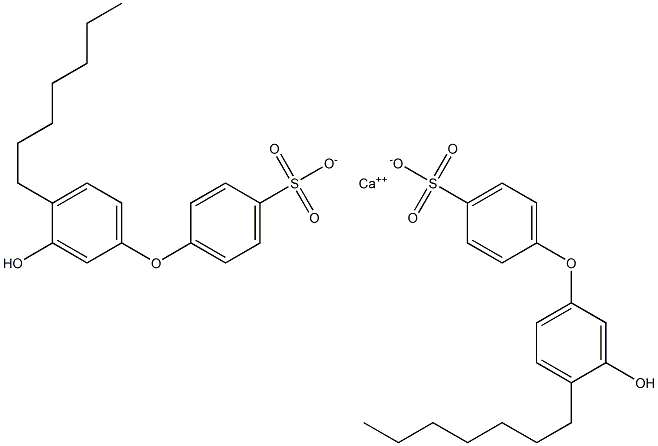 Bis(3'-hydroxy-4'-heptyl[oxybisbenzene]-4-sulfonic acid)calcium salt Struktur