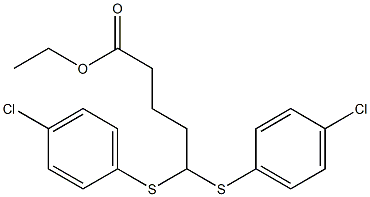 5,5-Bis[(4-chlorophenyl)thio]valeric acid ethyl ester Struktur