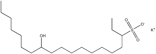 12-Hydroxynonadecane-3-sulfonic acid potassium salt Struktur