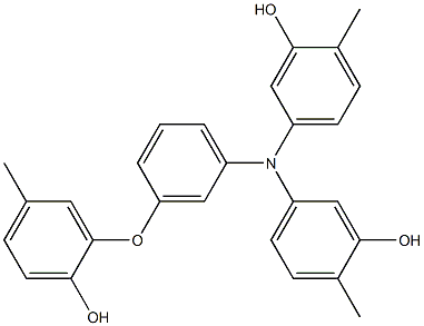 N,N-Bis(3-hydroxy-4-methylphenyl)-3-(2-hydroxy-5-methylphenoxy)benzenamine Struktur