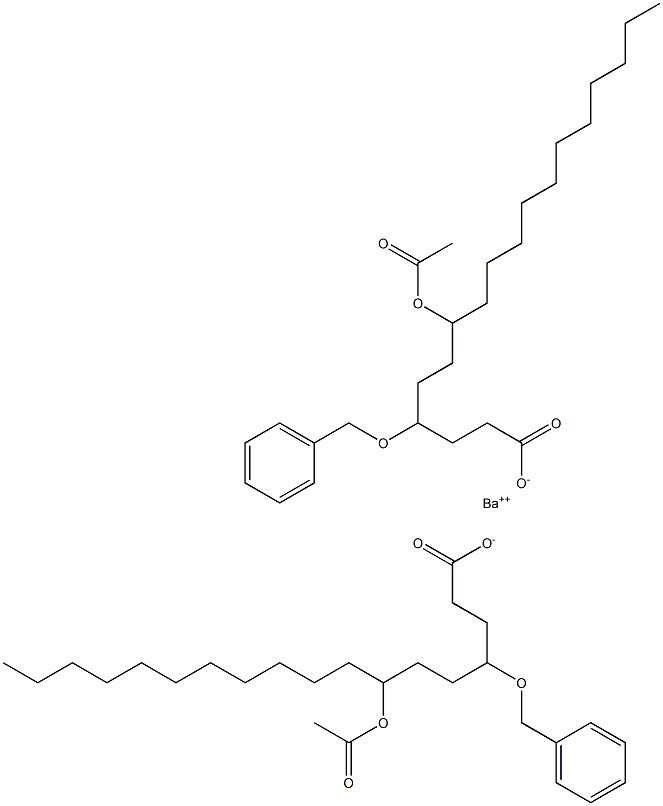 Bis(4-benzyloxy-7-acetyloxystearic acid)barium salt Struktur