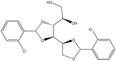 1-O,2-O:3-O,4-O-Bis(2-chlorobenzylidene)-D-glucitol Struktur