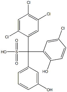 (3-Chloro-6-hydroxyphenyl)(2,4,5-trichlorophenyl)(3-hydroxyphenyl)methanesulfonic acid Struktur