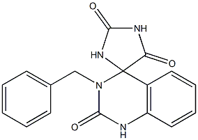 3-Benzyl-1,2-dihydrospiro[quinazoline-4(3H),4'-imidazolidine]-2,2',5'-trione Struktur