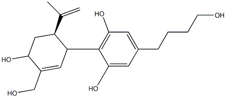 5-(4-Hydroxybutyl)-2-[(2R)-2-(1-methylethenyl)-4-hydroxy-5-(hydroxymethyl)-5-cyclohexen-1-yl]benzene-1,3-diol Struktur