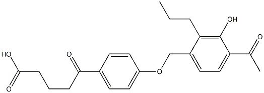 5-[4-(4-Acetyl-3-hydroxy-2-propylbenzyloxy)phenyl]-5-oxopentanoic acid Struktur