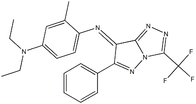 (7E)-7-[[2-Methyl-4-(diethylamino)phenyl]imino]-6-phenyl-3-(trifluoromethyl)-7H-pyrazolo[5,1-c]-1,2,4-triazole Struktur