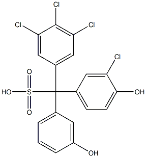 (3-Chloro-4-hydroxyphenyl)(3,4,5-trichlorophenyl)(3-hydroxyphenyl)methanesulfonic acid Struktur