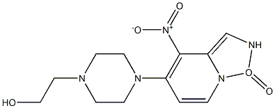 5-[4-(2-Hydroxyethyl)-1-piperazinyl]-4-nitrobenzofurazane 1-oxide Struktur