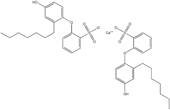 Bis(4'-hydroxy-2'-heptyl[oxybisbenzene]-2-sulfonic acid)calcium salt Struktur