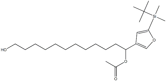 Acetic acid 1-[5-(tert-butyldimethylsilyl)-3-furyl]-12-hydroxydodecyl ester Struktur