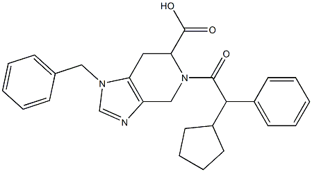 1-Benzyl-4,5,6,7-tetrahydro-5-(cyclopentylphenylacetyl)-1H-imidazo[4,5-c]pyridine-6-carboxylic acid Struktur