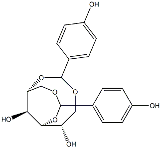 1-O,4-O:2-O,6-O-Bis(4-hydroxybenzylidene)-L-glucitol Struktur