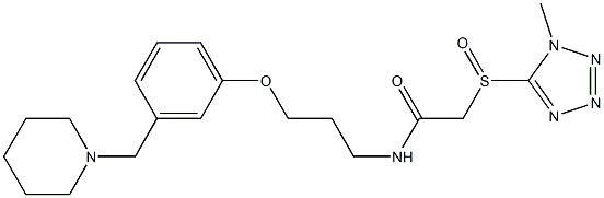 N-[3-[3-(Piperidinomethyl)phenoxy]propyl]-2-[(1-methyl-1H-tetrazol-5-yl)sulfinyl]acetamide Struktur