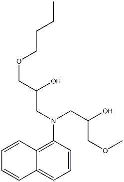 N-(3-Butoxy-2-hydroxypropyl)-N-(2-hydroxy-3-methoxypropyl)-1-naphtylamine Struktur