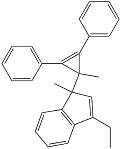 3-Ethyl-1-methyl-1-(2,3-diphenyl-1-methylcyclopropa-2-en-1-yl)-1H-indene Struktur