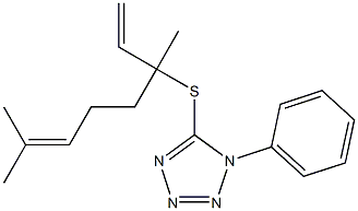 5-(1,5-Dimethyl-1-vinyl-4-hexenylthio)-1-phenyl-1H-tetrazole Struktur