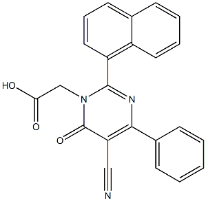 2-(1-Naphthalenyl)-4-phenyl-5-cyano-6-oxopyrimidine-1(6H)-acetic acid Struktur