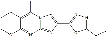 2-(5-Ethyl-1,3,4-oxadiazol-2-yl)-6-ethyl-7-methoxy-5-methylimidazo[1,2-a]pyrimidine Struktur