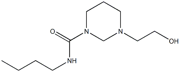 1-(2-Hydroxyethyl)-3-(butylcarbamoyl)hexahydropyrimidine Struktur