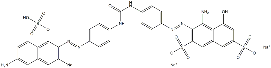 4-Amino-5-hydroxy-3-[[4-[N'-[4-[(6-amino-1-hydroxy-3-sodiosulfo-2-naphthalenyl)azo]phenyl]ureido]phenyl]azo]naphthalene-2,7-disulfonic acid disodium salt Struktur