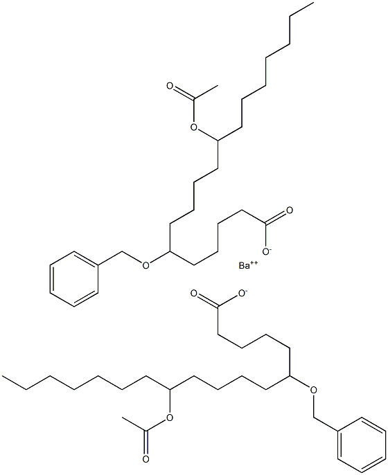 Bis(6-benzyloxy-11-acetyloxystearic acid)barium salt Struktur