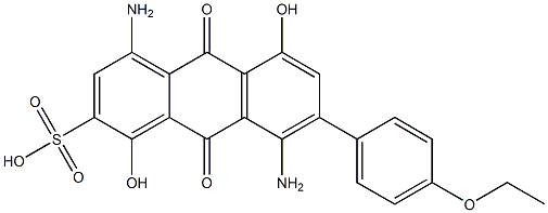 4,8-Diamino-7-(p-ethoxyphenyl)-1,5-dihydroxy-9,10-dihydro-9,10-dioxoanthracene-2-sulfonic acid Struktur