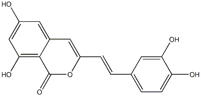 6,8-Dihydroxy-3-[(E)-2-(3,4-dihydroxyphenyl)ethenyl]-1H-2-benzopyran-1-one Struktur