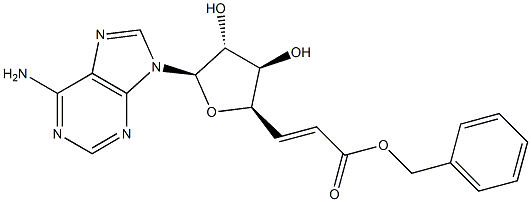 (E)-3-[[(2R,3R,4S,5R)-2-(6-Amino-9H-purin-9-yl)-3,4-dihydroxytetrahydrofuran]-5-yl]propenoic acid benzyl ester Struktur