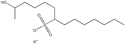 2-Hydroxytetradecane-7-sulfonic acid potassium salt Struktur