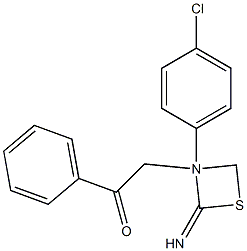 3-(4-Chlorophenyl)-N-(phenylcarbonylmethyl)-1,3-thiazetidin-2-imine Struktur