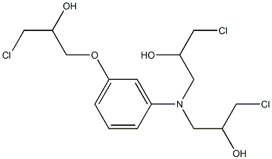 3-[Bis(3-chloro-2-hydroxypropyl)amino]-1-(3-chloro-2-hydroxypropoxy)benzene Struktur