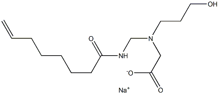 N-(3-Hydroxypropyl)-N-(7-octenoylaminomethyl)glycine sodium salt Struktur