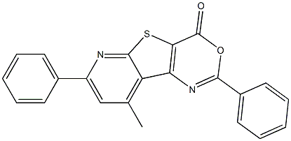 9-Methyl-2,7-diphenyl-4H-pyrido[3',2':4,5]thieno[3,2-d][1,3]oxazin-4-one Struktur