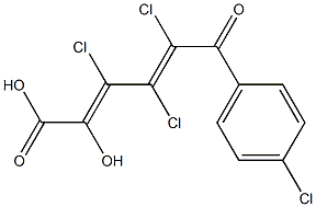 (2E,4E)-2-Hydroxy-3,4,5-trichloro-6-oxo-6-(4-chlorophenyl)-2,4-hexadienoic acid Struktur