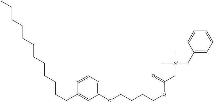 N,N-Dimethyl-N-benzyl-N-[[[4-(3-dodecylphenyloxy)butyl]oxycarbonyl]methyl]aminium Struktur