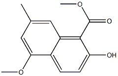 2-Hydroxy-5-methoxy-7-methylnaphthalene-1-carboxylic acid methyl ester Struktur