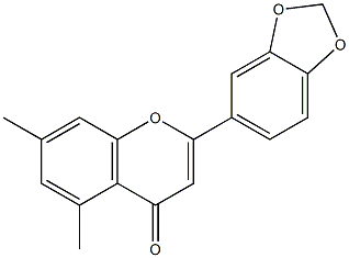 5,7-Dimethyl-3',4'-methylenebisoxyflavone Struktur