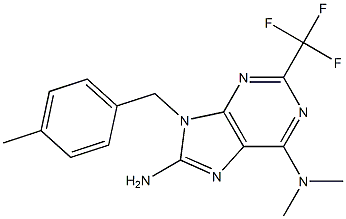 6-Dimethylamino-9-(4-methylbenzyl)-2-trifluoromethyl-8-amino-9H-purine Struktur