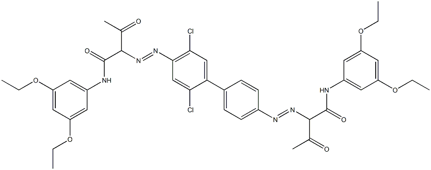 4,4'-Bis[[1-(3,5-diethoxyphenylamino)-1,3-dioxobutan-2-yl]azo]-2,5-dichloro-1,1'-biphenyl Struktur