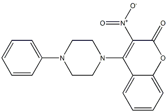 3-Nitro-4-(4-phenyl-1-piperazinyl)-2H-1-benzopyran-2-one Struktur