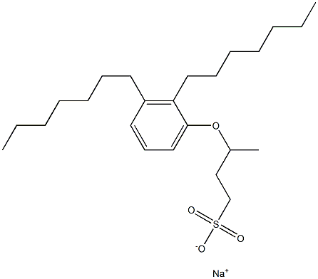 3-(2,3-Diheptylphenoxy)butane-1-sulfonic acid sodium salt Struktur