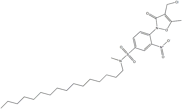 4-[4-(Chloromethyl)-5-methyl-3-oxo-2,3-dihydro-isoxazol-2-yl]-N-hexadecyl-N-methyl-3-nitrobenzenesulfonamide Struktur