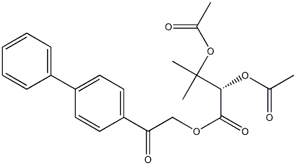 [S,(+)]-2,3-Bis(acetyloxy)-3-methylbutyric acid p-phenylphenacyl ester Struktur